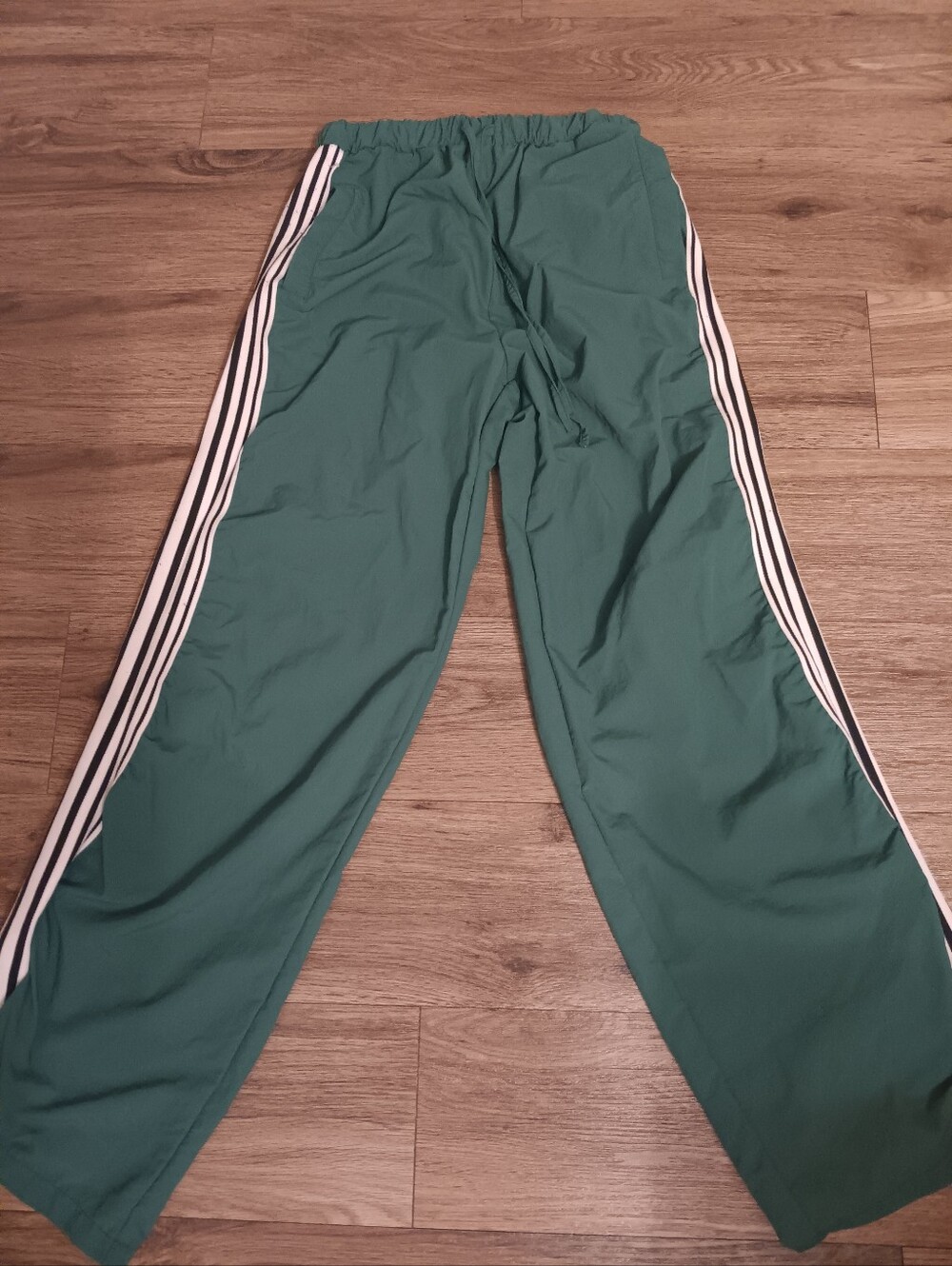 Kids Green Track Pants with Side Stripes